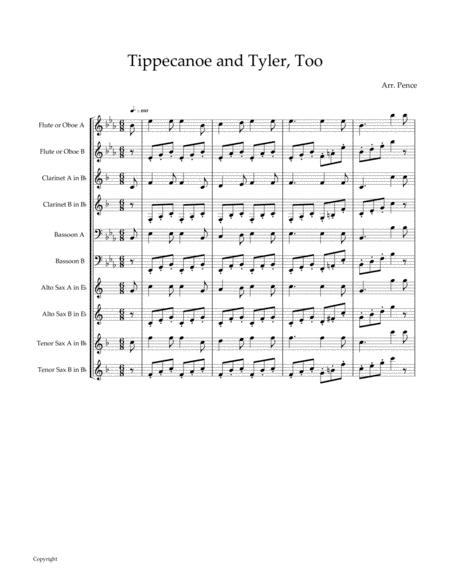 Tippecanoe And Tyler Too Patriotic Flex Woodwind Duet Sheet Music