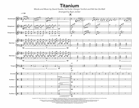 Titanium David Guetta For Percussion Ensemble Sheet Music