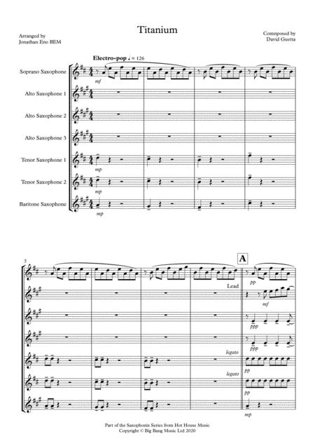 Titanium Saxophone Ensemble Saaattb Sheet Music