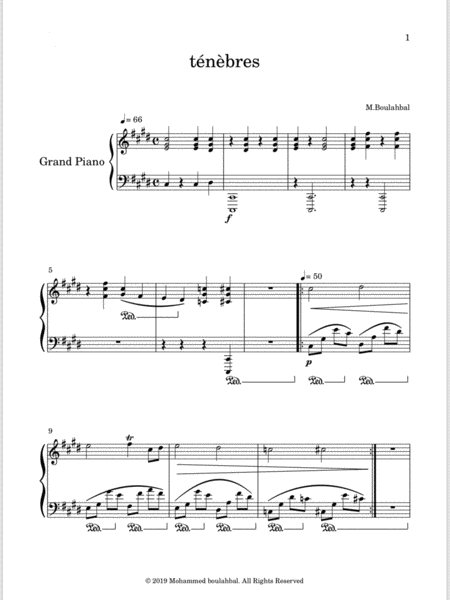 Free Sheet Music Tnbres Darkness