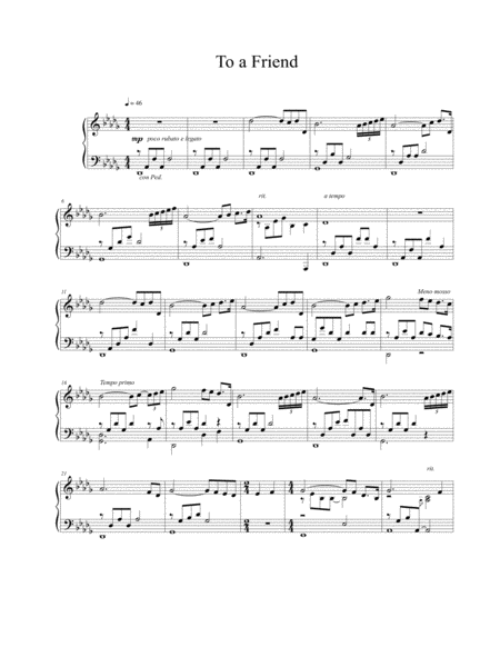 Free Sheet Music To A Friend