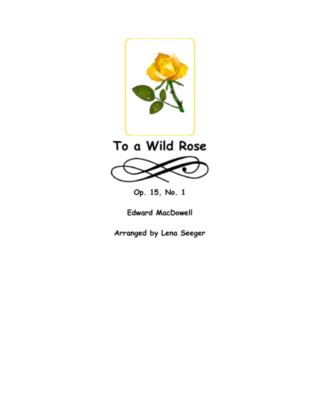 To A Wild Rose Recorder And Piano Sheet Music