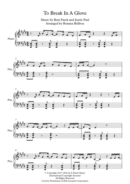 Free Sheet Music To Break In A Glove From Dear Evan Hansen Piano