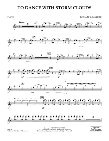 Free Sheet Music To Dance With Storm Clouds Flute