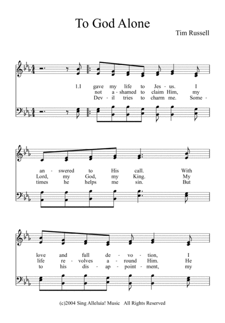 Free Sheet Music To God Alone