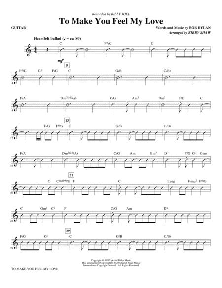 To Make You Feel My Love Arr Kirby Shaw Guitar Sheet Music