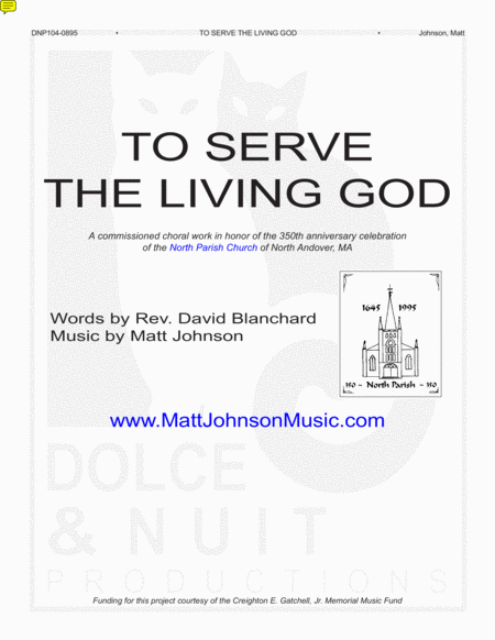 Free Sheet Music To Serve The Living God Satb Choral Work Accompanied