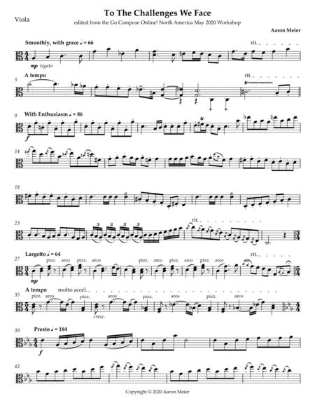Free Sheet Music To The Challenges We Face For Solo Viola