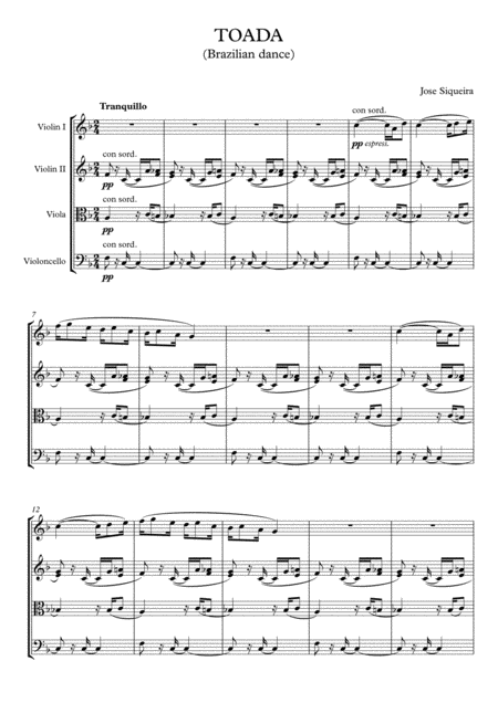 Free Sheet Music Toada Brazilian Dance