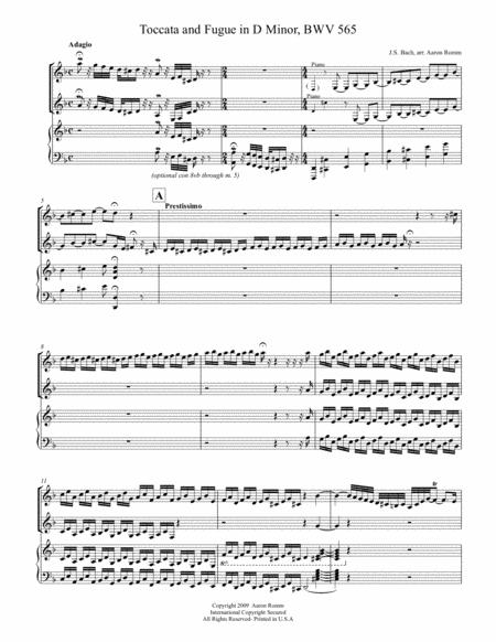 Toccata And Fugue In D Minor Bwv 565 Sheet Music