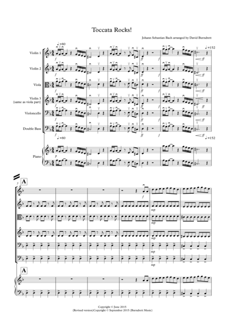Toccata By Bach Rocks For String Orchestra Sheet Music