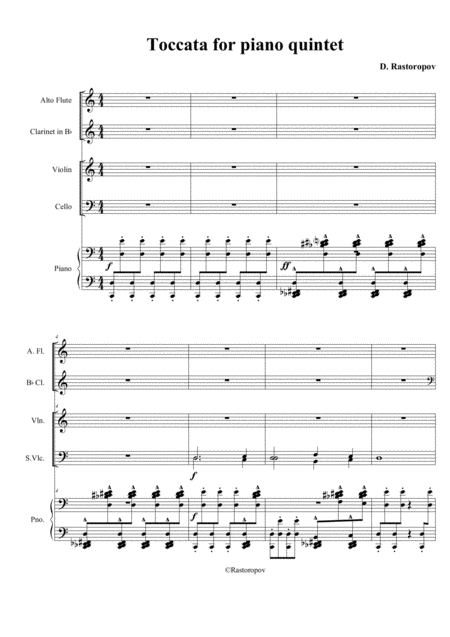 Toccata For Piano Quintet Sheet Music