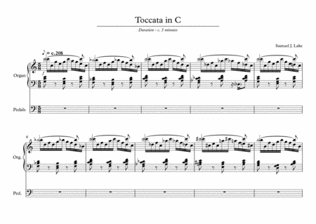 Toccata In C Organ Sheet Music