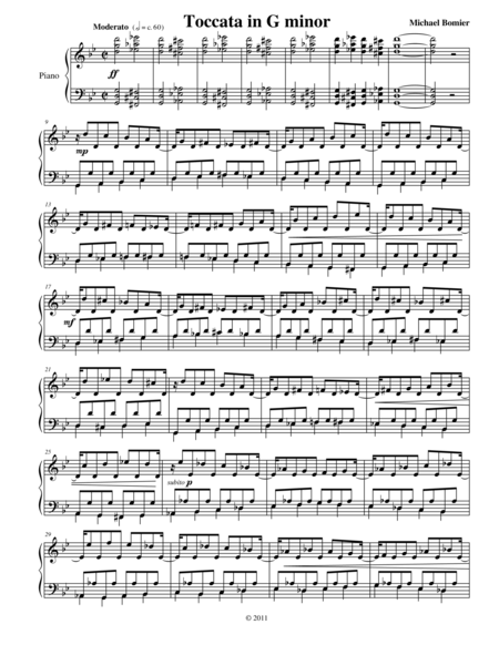 Toccata In G Minor From Nine Character Pieces Sheet Music