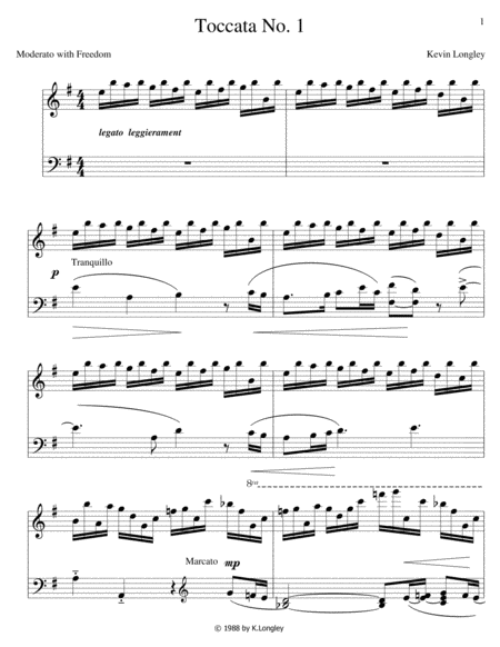 Free Sheet Music Toccata Number 1