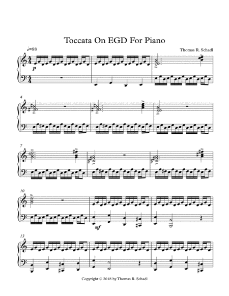Toccata On Egd For Piano Sheet Music