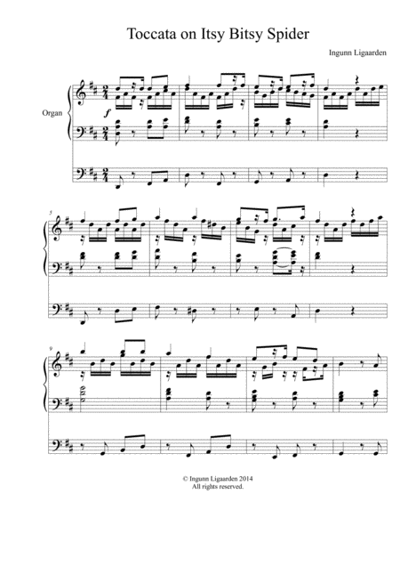 Toccata On Itsy Bitsy Spider Sheet Music