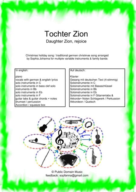 Tochter Zion Daughter Zion Rejoice For Various Instruments Sheet Music