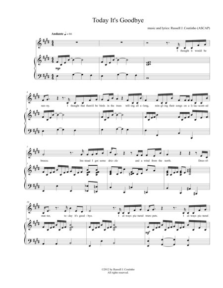 Today Its Goodbye Sheet Music