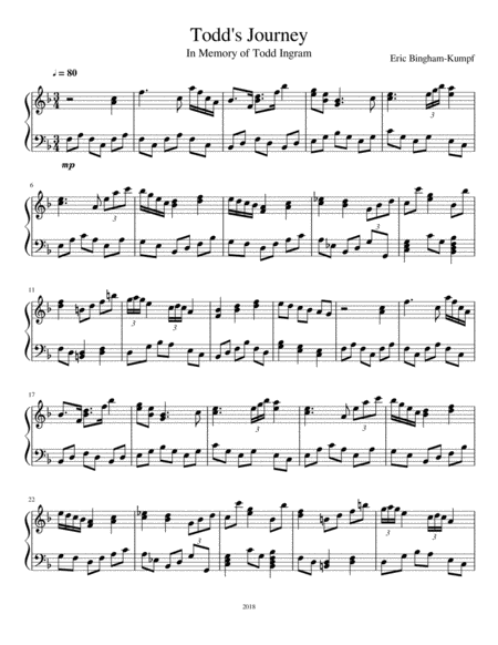 Todds Journey Sheet Music