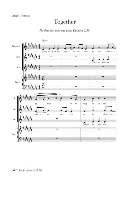 Together Sheet Music