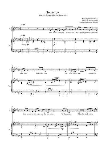 Free Sheet Music Tomorrow Choir Satb Piano