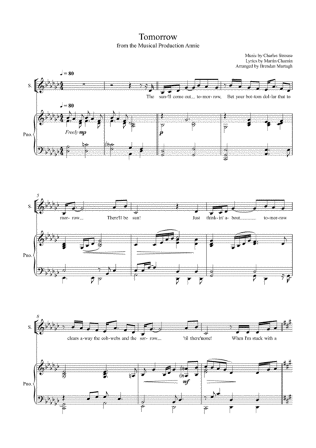 Tomorrow Choir Satb Piano Sheet Music