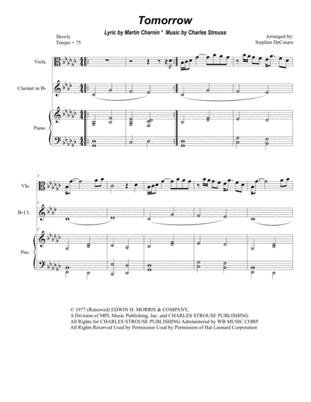 Free Sheet Music Tomorrow Duet For Violin And Viola