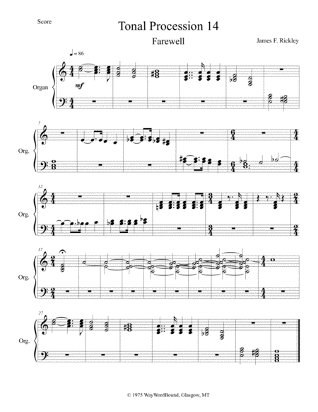 Tonal Procession 14 Sheet Music