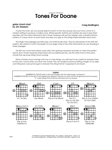 Tones For Doane Guitar Chord Chart Sheet Music