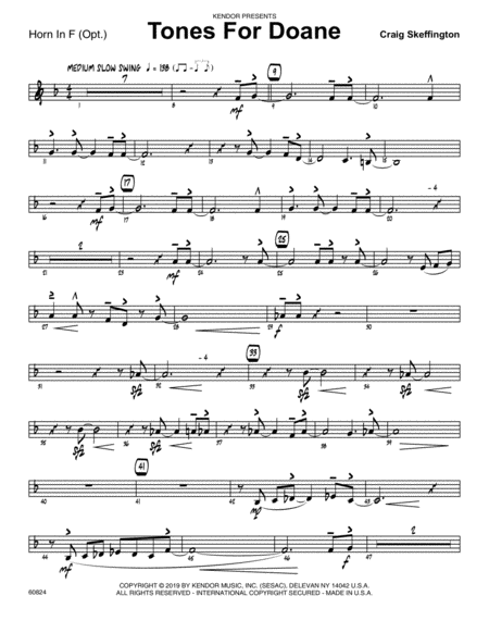 Tones For Doane Horn In F Sheet Music