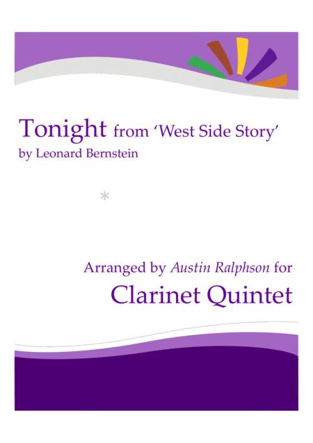 Tonight From West Side Story Clarinet Quintet Sheet Music