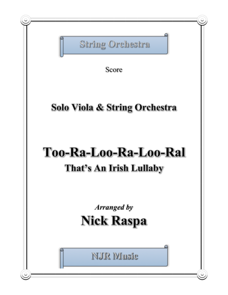 Free Sheet Music Too Ra Loo Ra Loo Ral Thats An Irish Lullaby Full Set