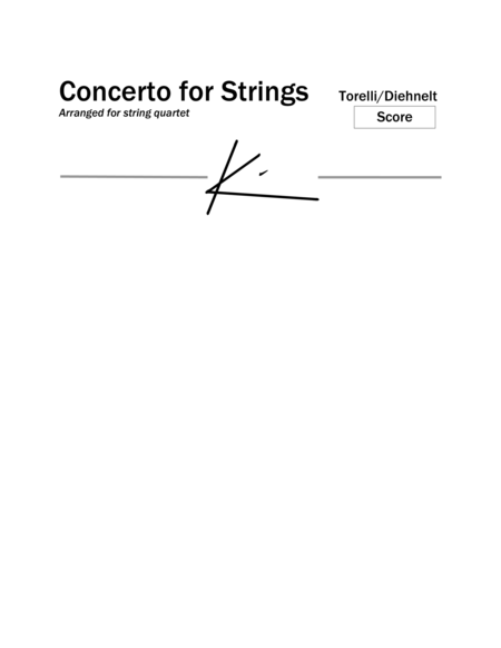 Free Sheet Music Torelli Concerto For Strings Op 6 No 1 For String Quartet