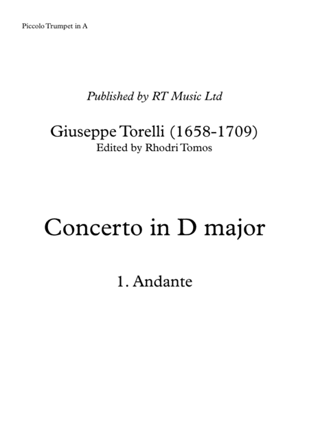 Free Sheet Music Torelli Concerto In D Estienne Roger 188