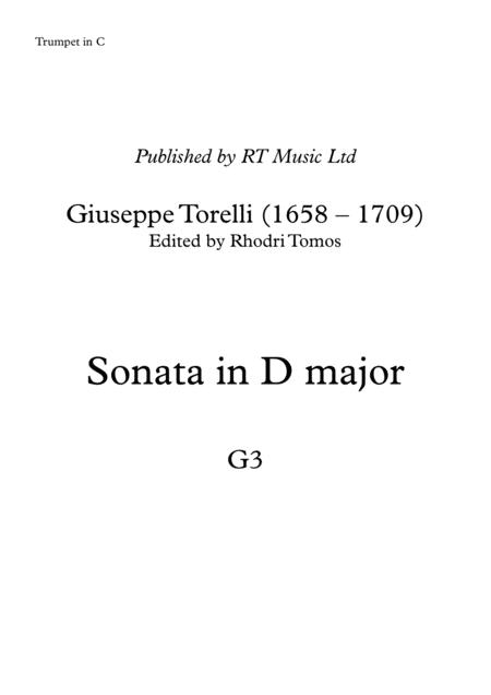 Torelli G3 Sinfonia In D Major Solo Trumpet Parts Sheet Music