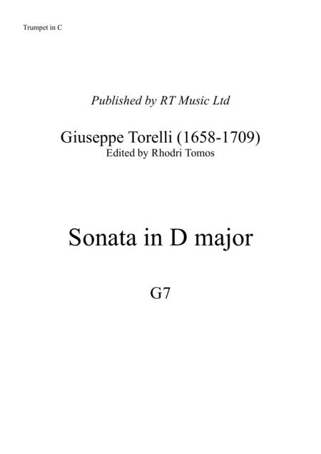 Torelli G7 Sonata In D Major Solo Trumpet Parts Sheet Music