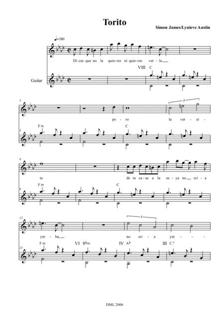 Free Sheet Music Torito