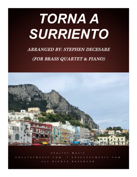 Torna A Surriento Come Back To Sorrento For Brass Quartet And Piano Sheet Music