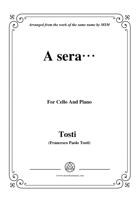 Tosti A Sera For Cello And Piano Sheet Music