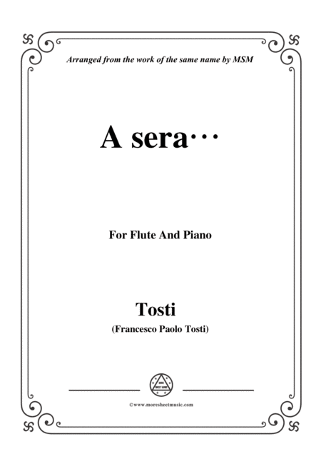 Tosti A Sera For Flute And Piano Sheet Music