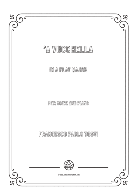 Tosti A Vucchella In A Flat Major For Voice And Piano Sheet Music