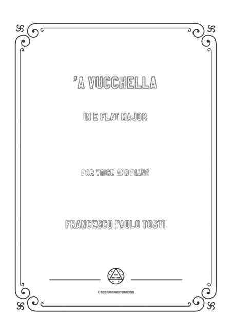 Tosti A Vucchella In E Flat Major For Voice And Piano Sheet Music