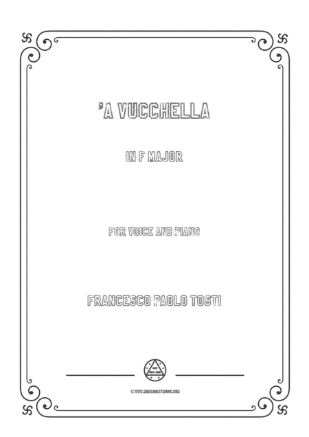 Tosti A Vucchella In F Major For Voice And Piano Sheet Music