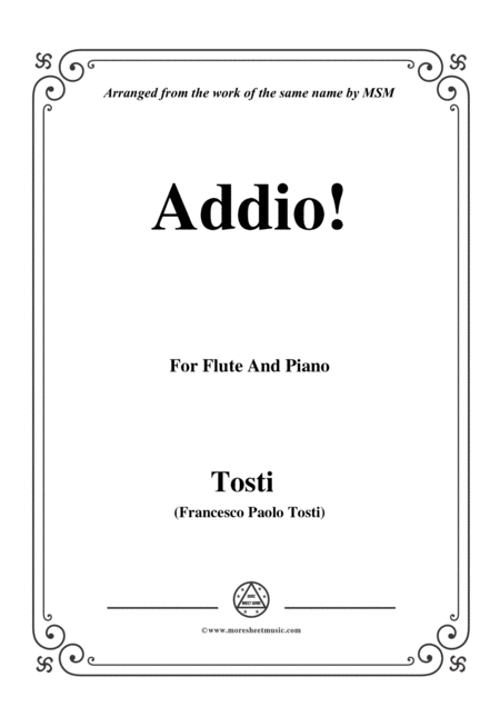 Tosti Addio For Flute And Piano Sheet Music