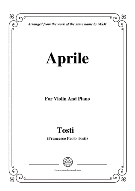 Free Sheet Music Tosti Aprile For Violin And Piano
