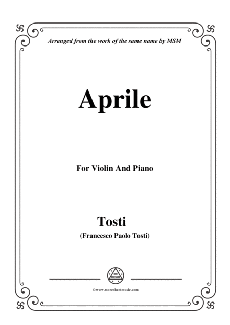 Tosti Aprile For Violin And Piano Sheet Music