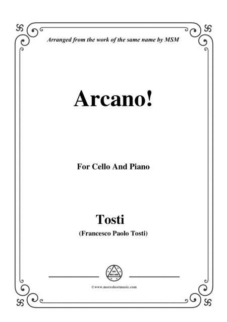 Tosti Arcano For Cello And Piano Sheet Music