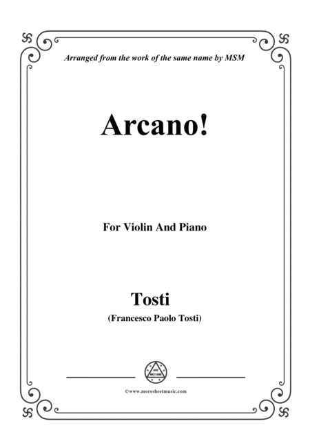 Tosti Arcano For Violin And Piano Sheet Music