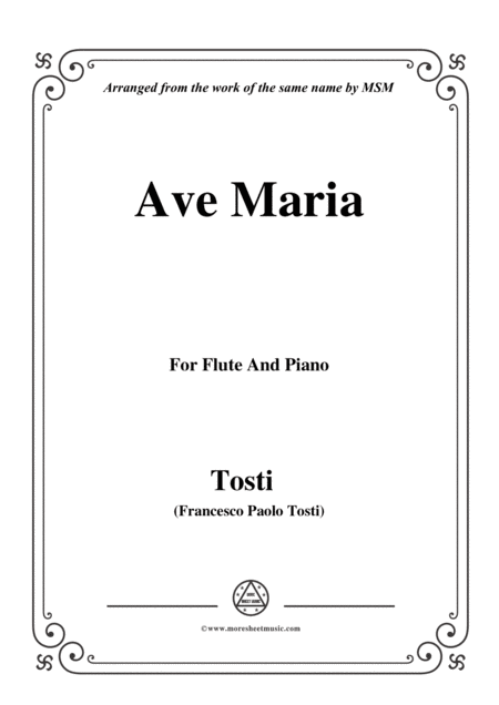 Tosti Ave Maria For Flute And Piano Sheet Music